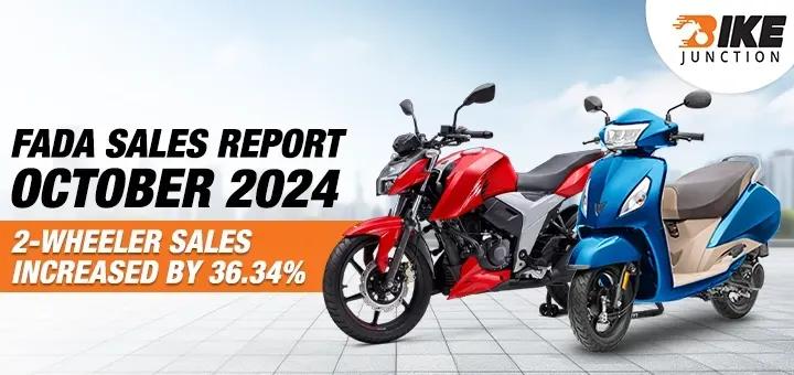 FADA Sales Report October 2024: 2-Wheeler Sales Increased By 36.34%, 20,65,095 Units Sold