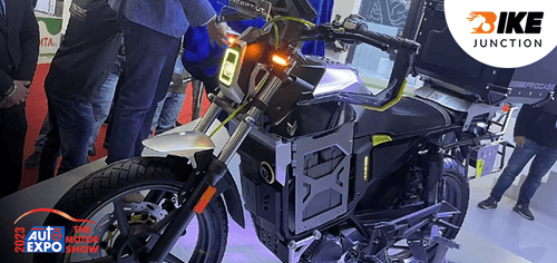 Auto Expo 2023 - 4-Speed Electric Naked And ADV Concepts Bikes Unveiled