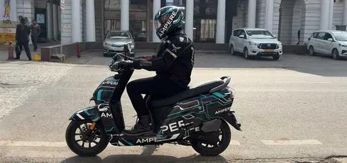 Ampere Electric Scooter Arrived in New Delhi: On The Way To Kanyakumari